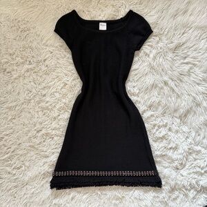 RED Valentino Black Dress with Beaded Trim